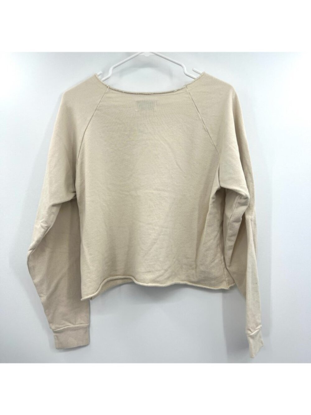 Mate The Label Spritz Organic Cotton Beige Wide Neck Sweatshirt Women's Medium - Picture 4 of 4